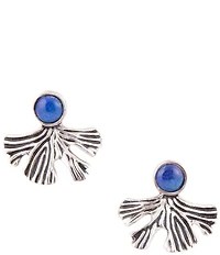 Barse Ginko Blue Lapis and Sterling Silver Stud Earrings