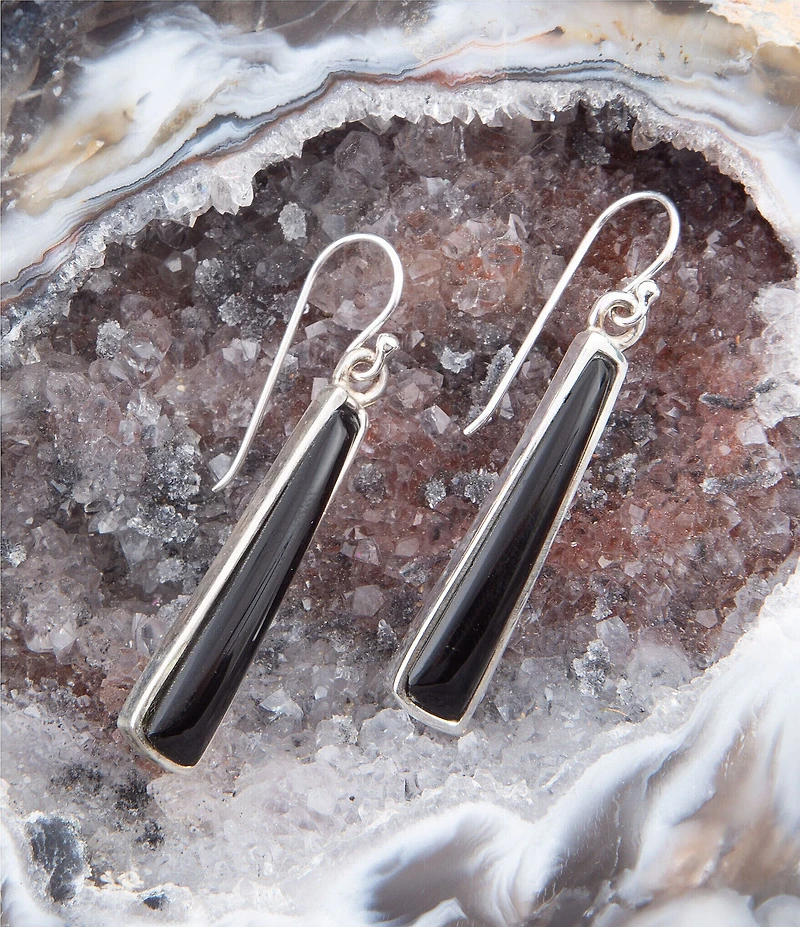 Barse Line Black Onyx Sterling Silver Drop Earrings