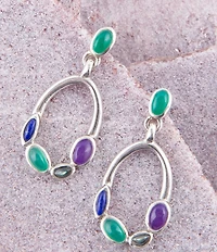 Barse Peacock Multi-Stone Sterling Silver Earrings
