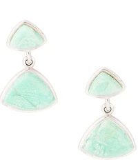 Barse Abstract Green Chrysoprase Sterling Silver Drop Earrings