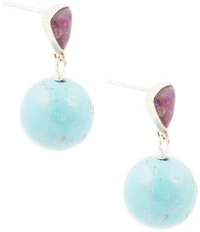 Barse Prescott Purple Turquoise Sterling Silver Drop Earrings