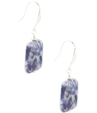 Barse Blue Genuine Quartz and Sterling Silver French Wire Drop Earrings