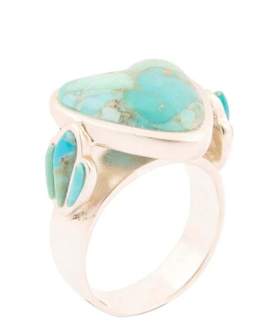 Barse Sterling Silver and Genuine Stone Heart Statement Ring