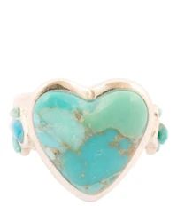 Barse Sterling Silver and Genuine Stone Heart Statement Ring