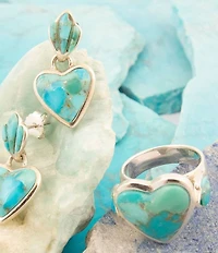 Barse Sterling Silver and Genuine Stone Heart Statement Ring