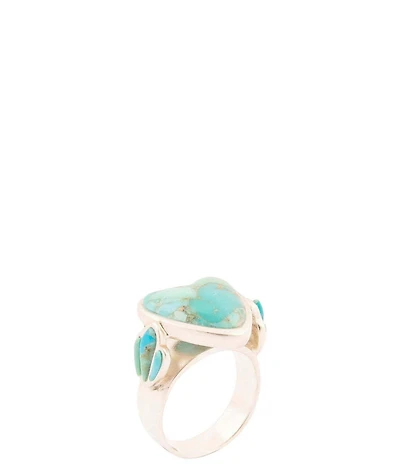 Barse Heart Sterling Silver Blue Turquoise Statement Ring