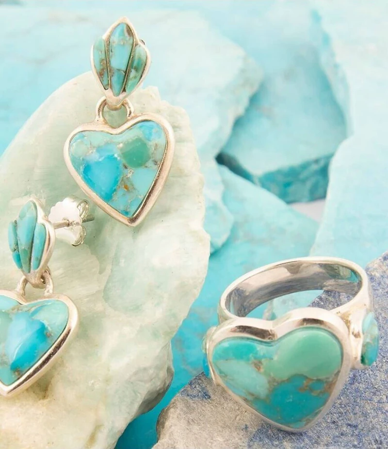 Barse Heart Sterling Silver Blue Turquoise Statement Ring