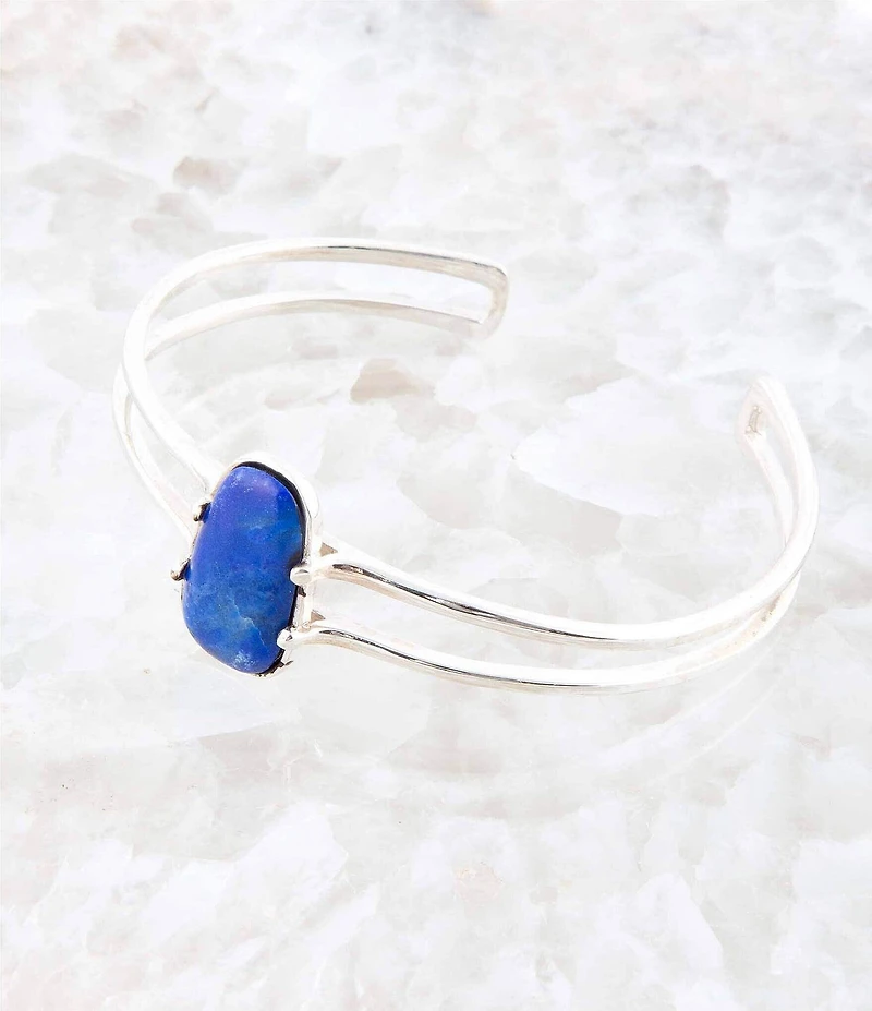 Barse Madeleine Blue Lapis and Sterling Silver Cuff Bracelet