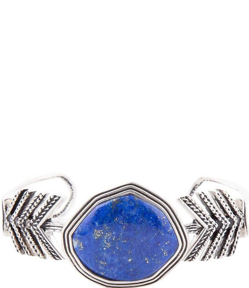 Barse Go West Blue Lapis and Sterling Silver Statement Cuff