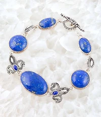 Barse Mehndi Blue Lapis and Sterling Silver Link Bracelet