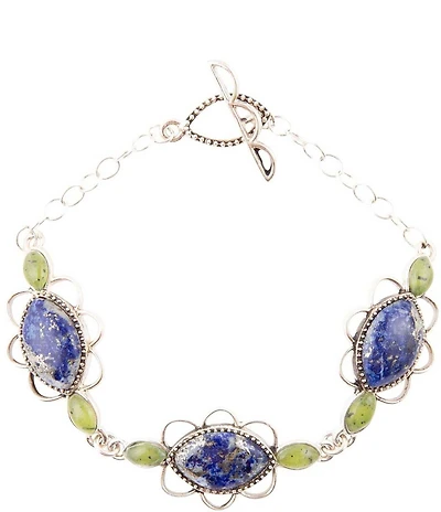 Barse Oxford Lapis and Jade Bracelet