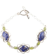 Barse Oxford Lapis and Jade Bracelet
