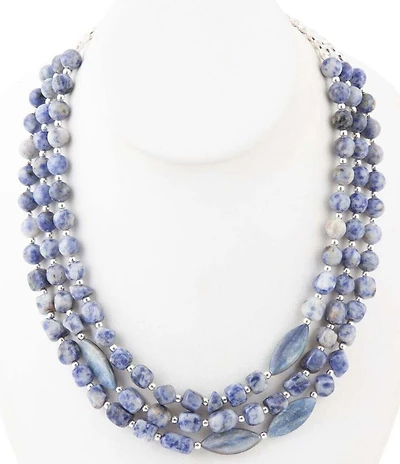 Barse Denim Kyanite Blue Lapis Sterling Silver Strand Necklace