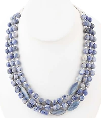 Barse Denim Kyanite Blue Lapis Sterling Silver Strand Necklace