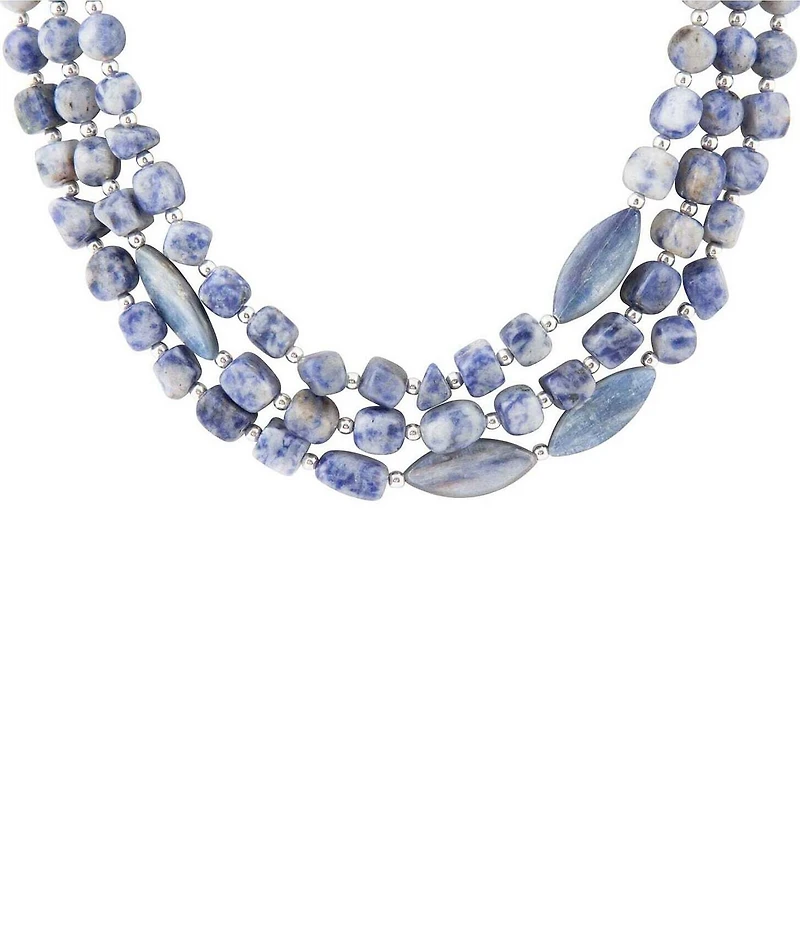 Barse Denim Kyanite Blue Lapis Sterling Silver Strand Necklace