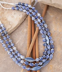 Barse Denim Kyanite Blue Lapis Sterling Silver Strand Necklace