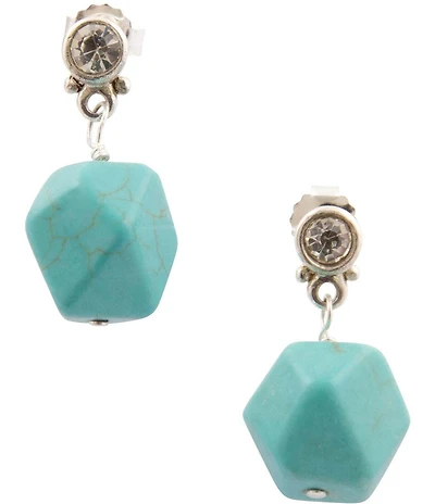 Barse Sterling Silver and Genuine Stone Sierra Sky Drop Earrings