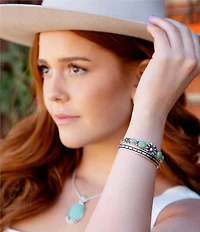 Barse Floral Blue Turquoise and Sterling Silver Cuff Bracelet