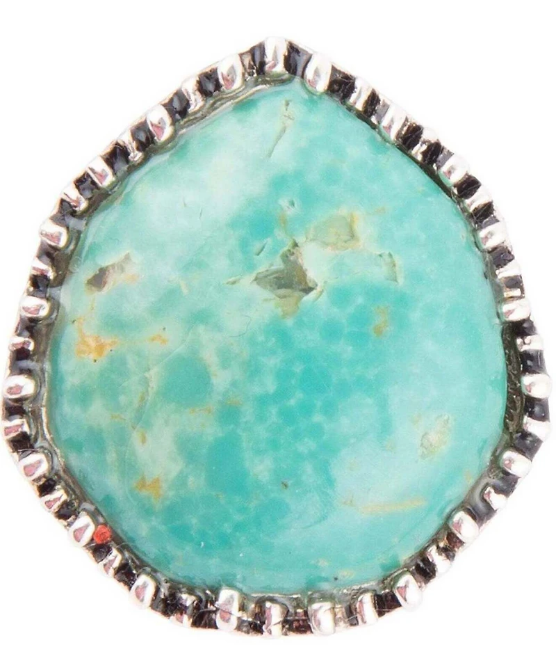 Barse Intricate Green Turquoise and Sterling Silver Ring