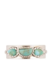 Barse Triple Stone Simplicity Blue Turquoise and Sterling Silver Ring