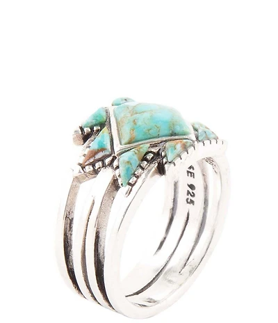 Barse Sharp Blue Turquoise and Sterling Silver Ring