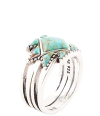 Barse Sharp Blue Turquoise and Sterling Silver Ring
