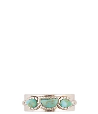 Barse Triple Stone Simplicity Blue Turquoise and Sterling Silver Ring