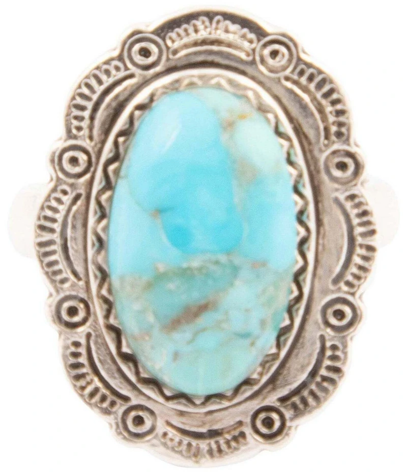 Barse Sterling Silver and Genuine Turquoise Bronco Statement Ring