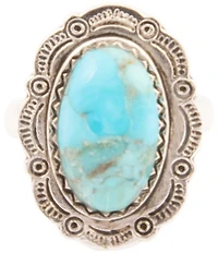 Barse Sterling Silver and Genuine Turquoise Bronco Statement Ring
