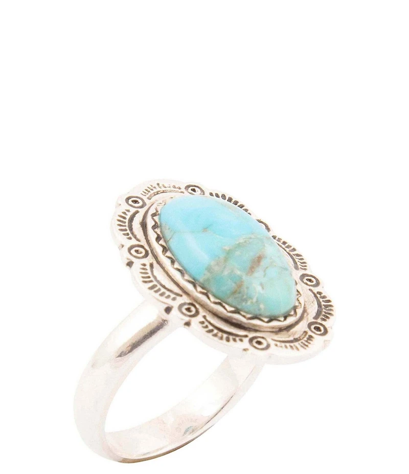 Barse Sterling Silver and Genuine Turquoise Bronco Statement Ring