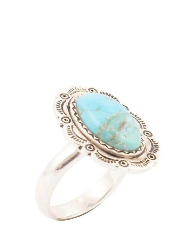 Barse Sterling Silver and Genuine Turquoise Bronco Statement Ring