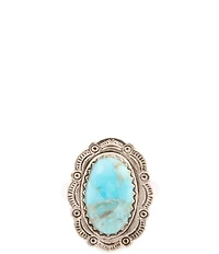 Barse Bronco Blue Turquoise Sterling Silver Concho Ring