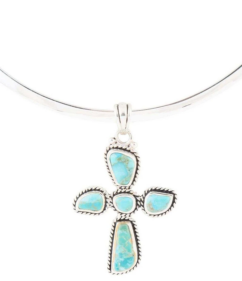 Barse Cross Pendant and Sterling Silver Necklace