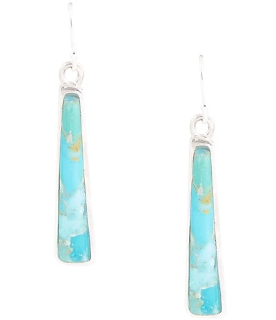 Barse Line Blue Turquoise Sterling Silver Drop Earrings