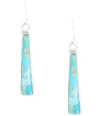 Barse Line Blue Turquoise Sterling Silver Drop Earrings