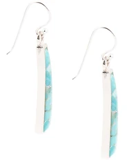 Barse Line Blue Turquoise Sterling Silver Drop Earrings