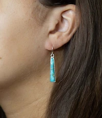Barse Line Blue Turquoise Sterling Silver Drop Earrings