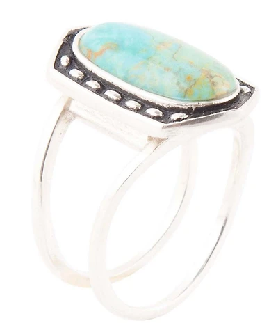 Barse Shielded Blue Turquoise and Sterling Silver Ring
