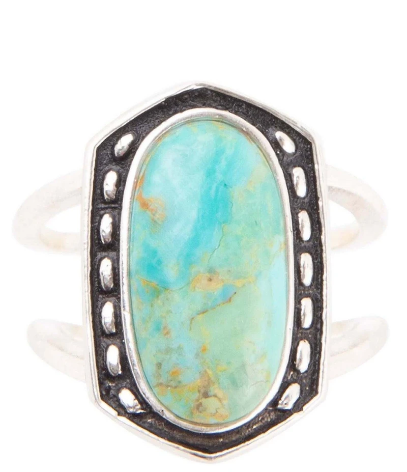 Barse Shielded Blue Turquoise and Sterling Silver Ring