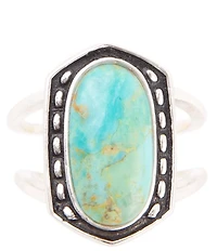 Barse Shielded Blue Turquoise and Sterling Silver Ring