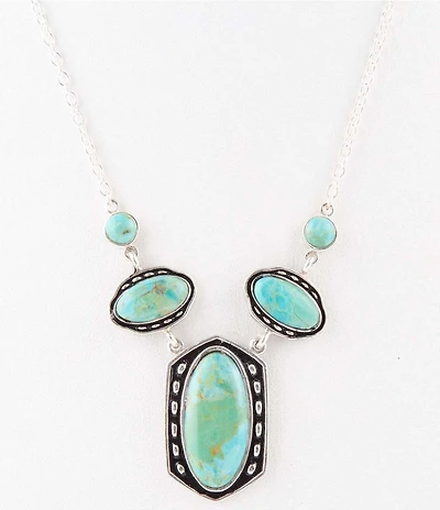 Barse Shielded Turquoise and Sterling Silver Necklace