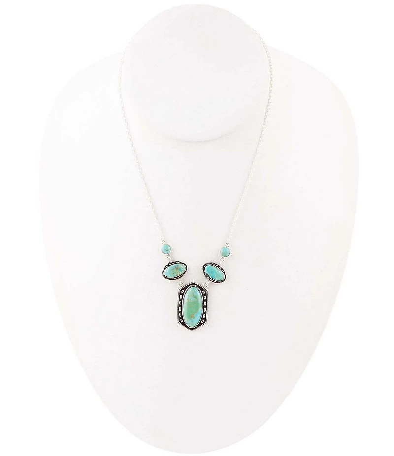 Barse Shielded Turquoise and Sterling Silver Necklace