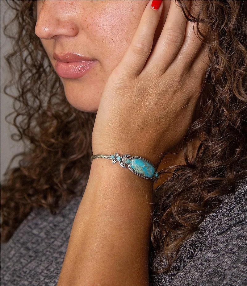 Barse Emile Blue Turquoise Sterling Silver Cuff Bracelet
