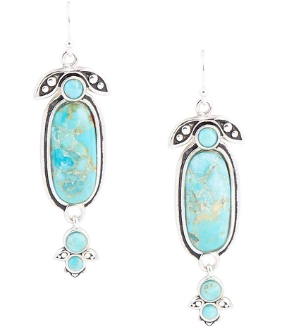 Barse Emile Blue Turquoise Sterling Silver Dangle Earrings
