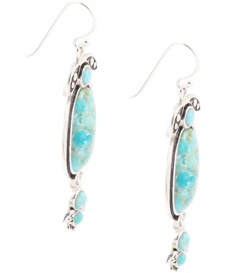 Barse Emile Blue Turquoise Sterling Silver Dangle Earrings