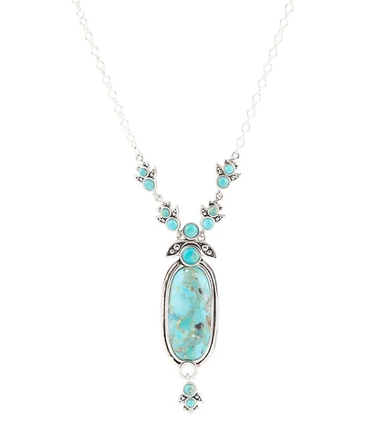 Barse Emile Sterling Silver and Blue Turquoise Pendant Necklace