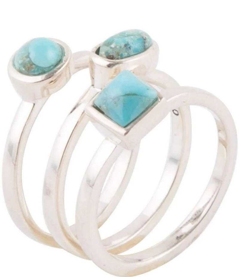 Barse Sterling Silver Blue Turquoise Stackable Ring