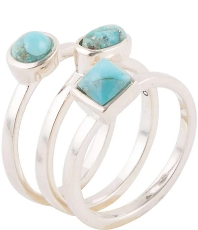 Barse Sterling Silver Blue Turquoise Stackable Ring