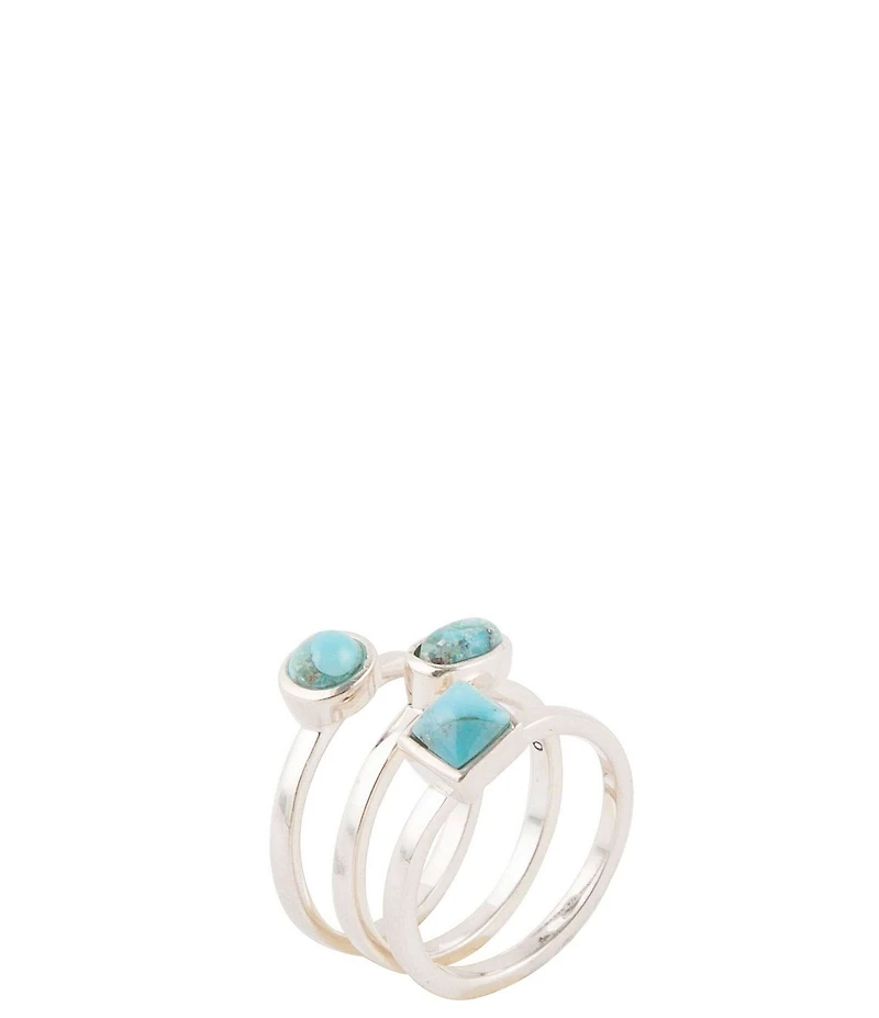 Barse Sterling Silver Blue Turquoise Stackable Ring