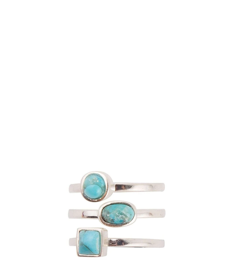 Barse Sterling Silver Blue Turquoise Stackable Ring